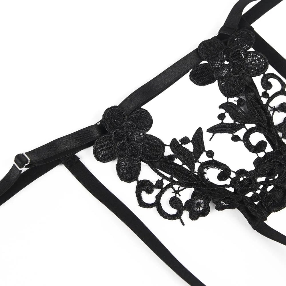 black lingerie fabric texture embroidery detail