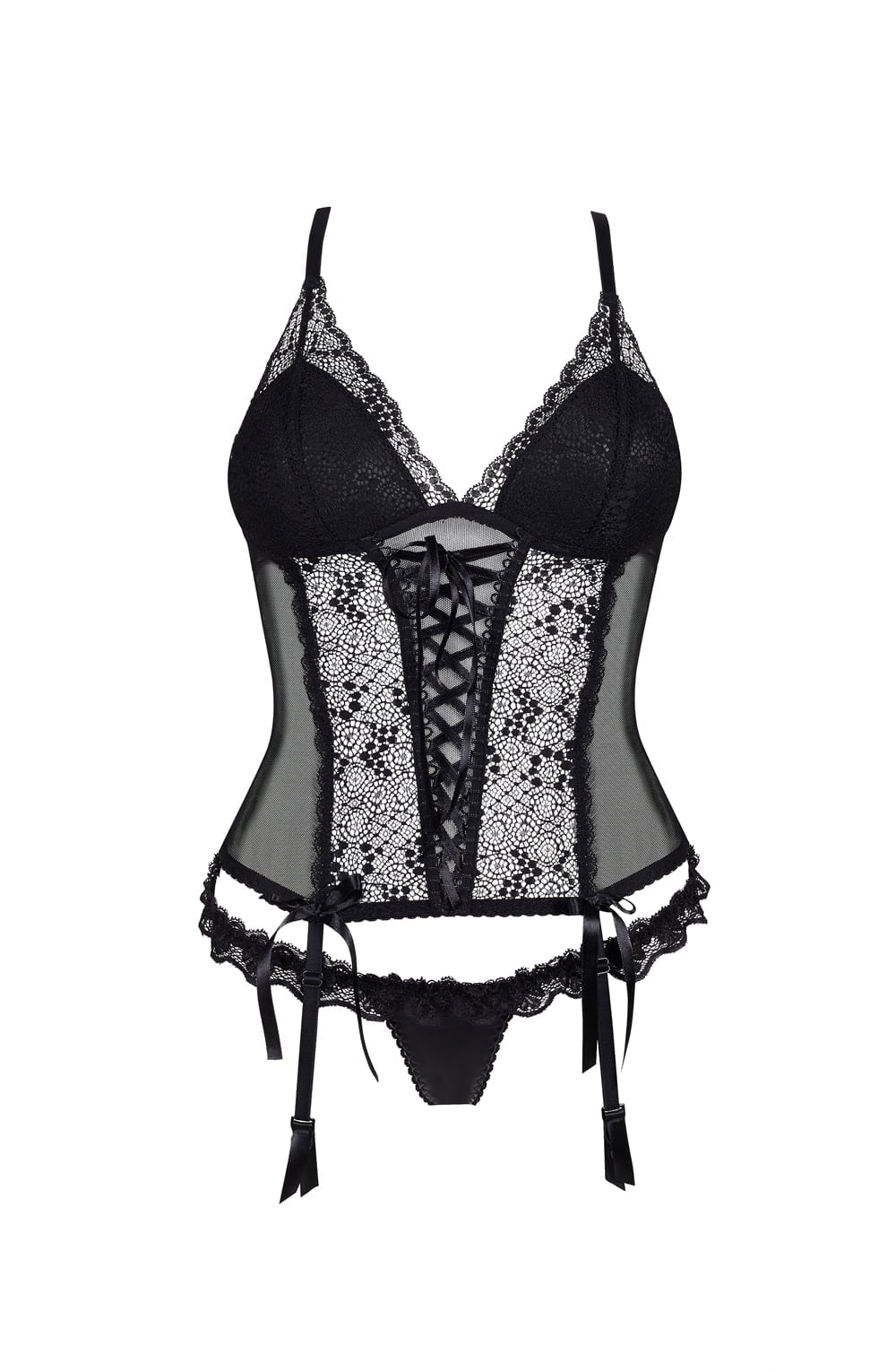 Beauty Night 6630 Corset —  Black  —  isolatedfaceset