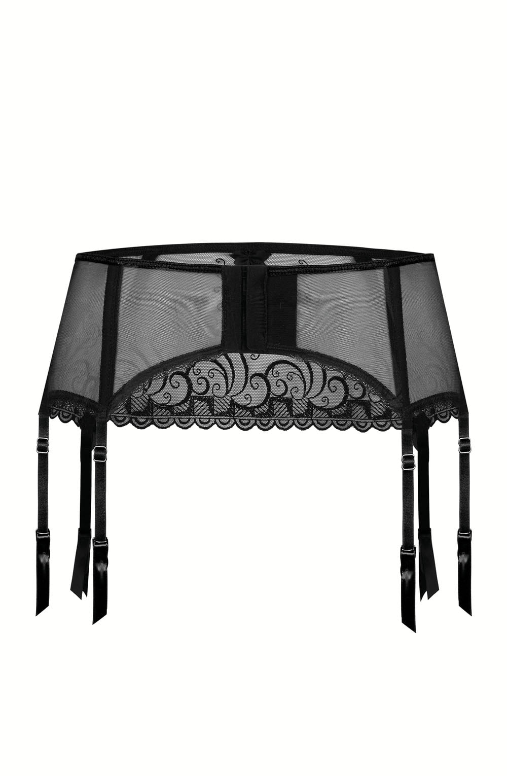 Anuk Suspender Belt — Black — back detail