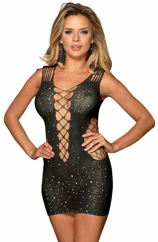 YesX YX848 Sparkly Dress Black