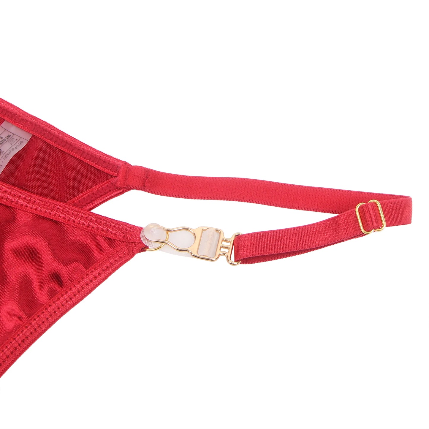 YX872Q Lingerie Set —  Red  — isolatedstringdetails