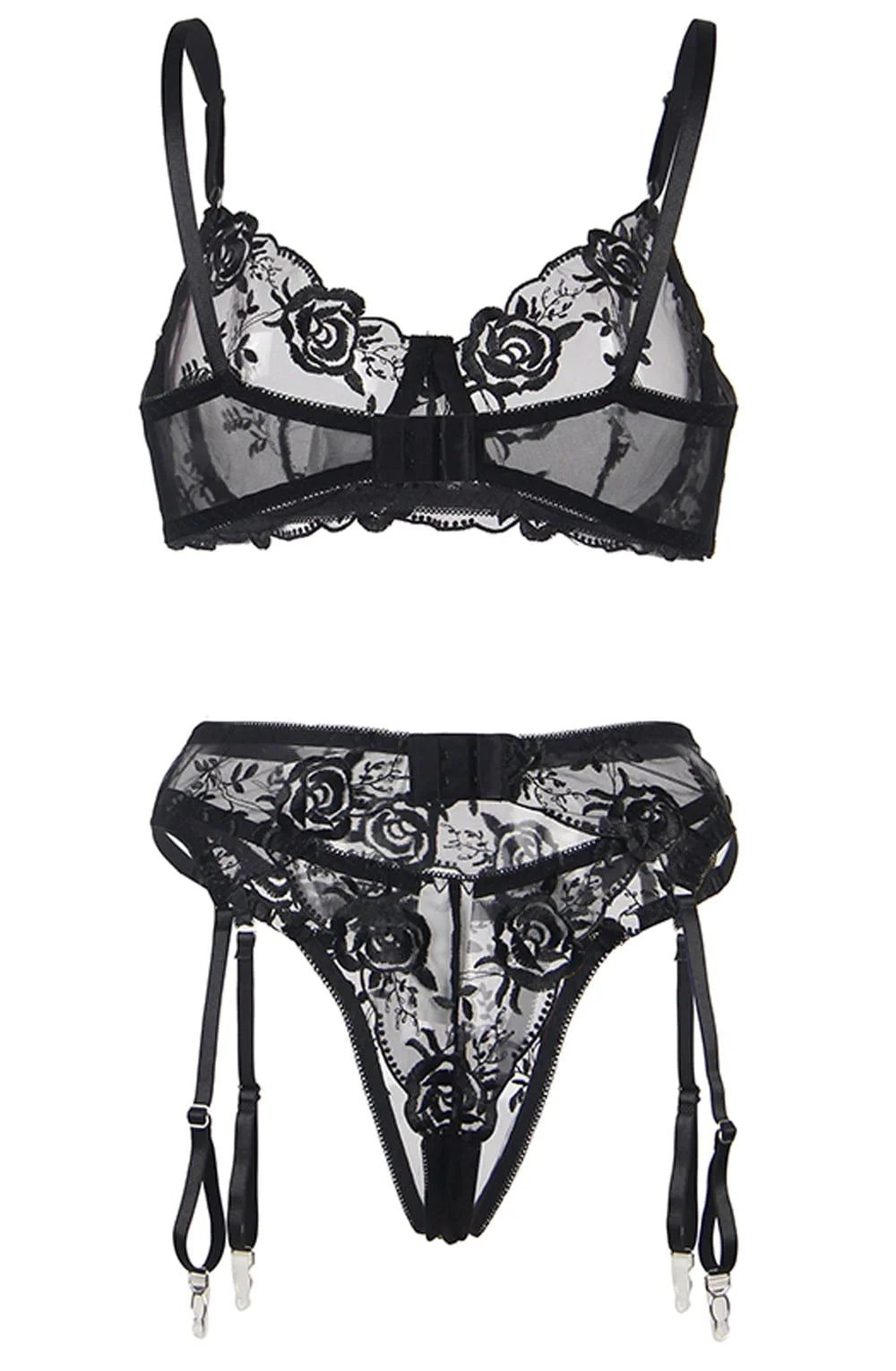 black lace bra close up lace detail and straps