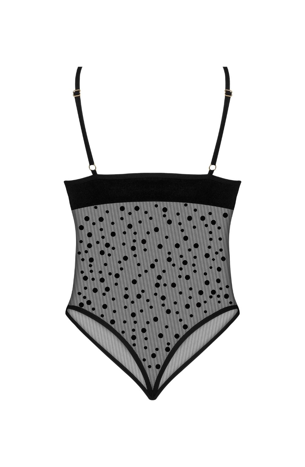 Snap closure back black sheer lace teddy comfort