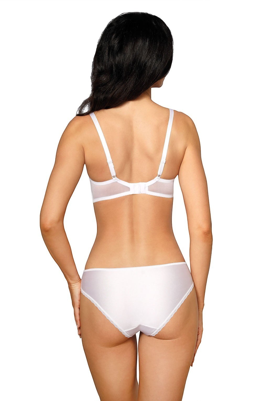 white embroidered lingerie brief back view smooth design