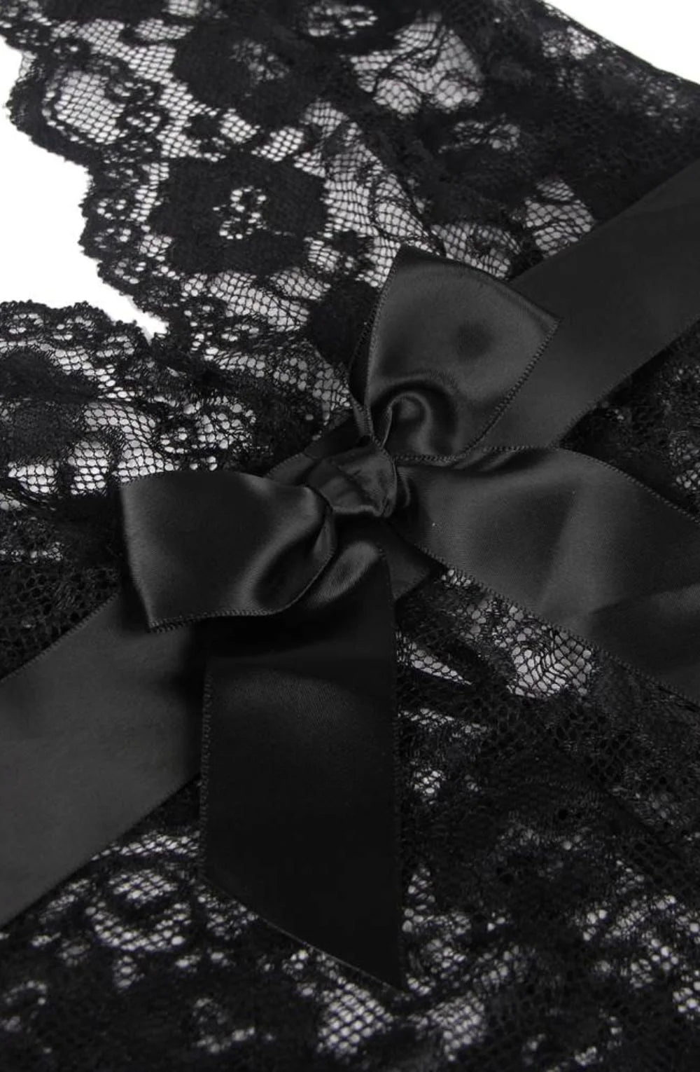 Black floral lace luxury teddy fabric texture