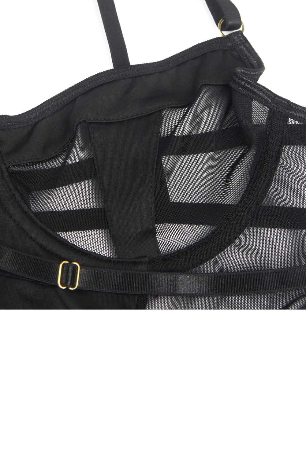 Black mesh underwire bodysuit cup detail luxury lingerie UK