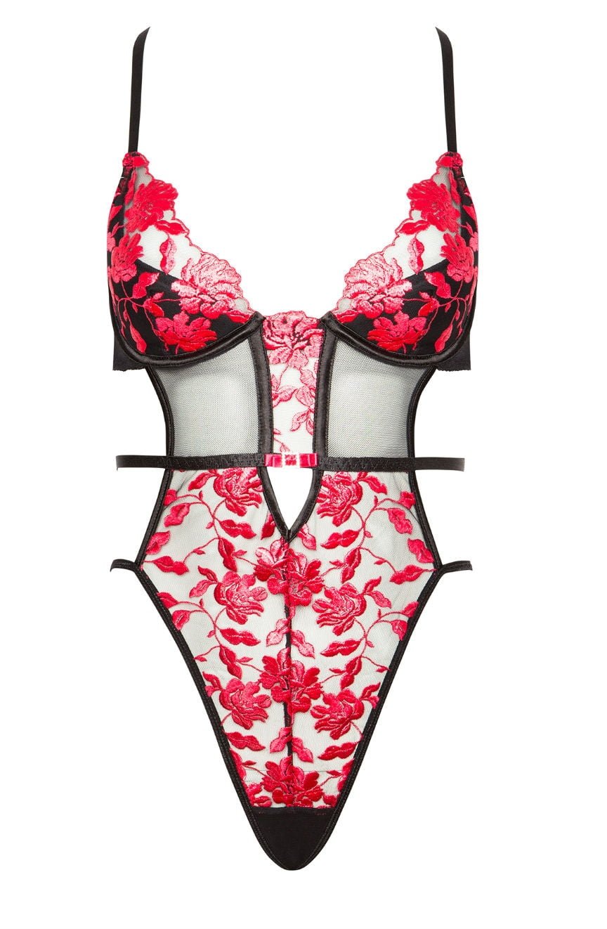 Ruby floral embroidery lace luxury teddy fabric