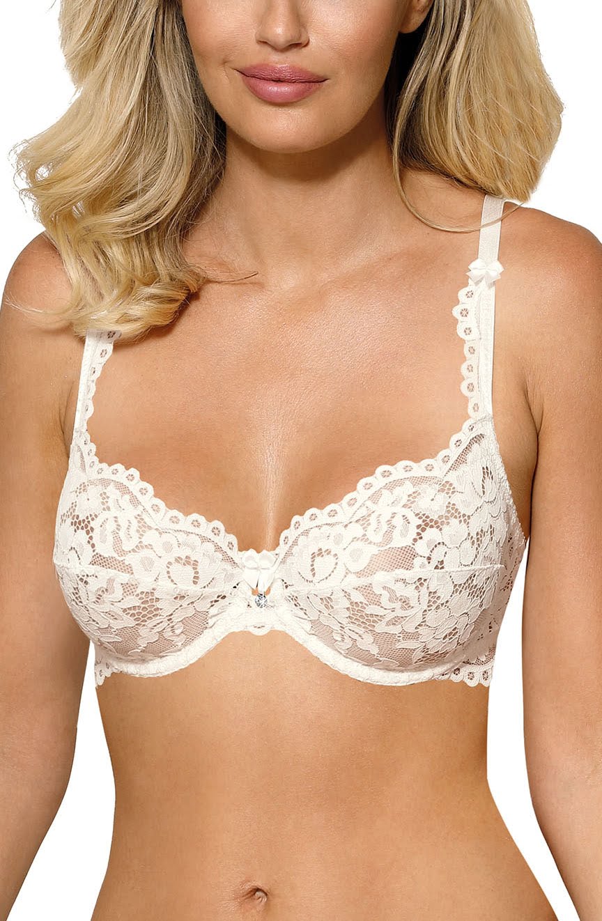 newia lace bra ivory floral lace texture detail