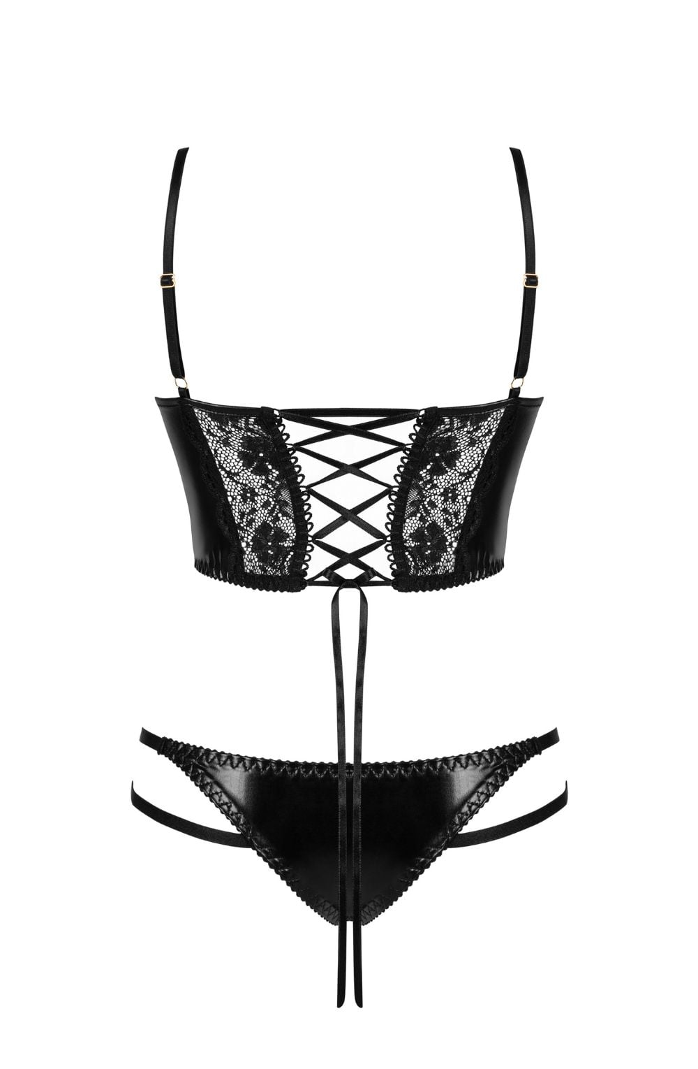 Adjustable strap and lace up lingerie comfort