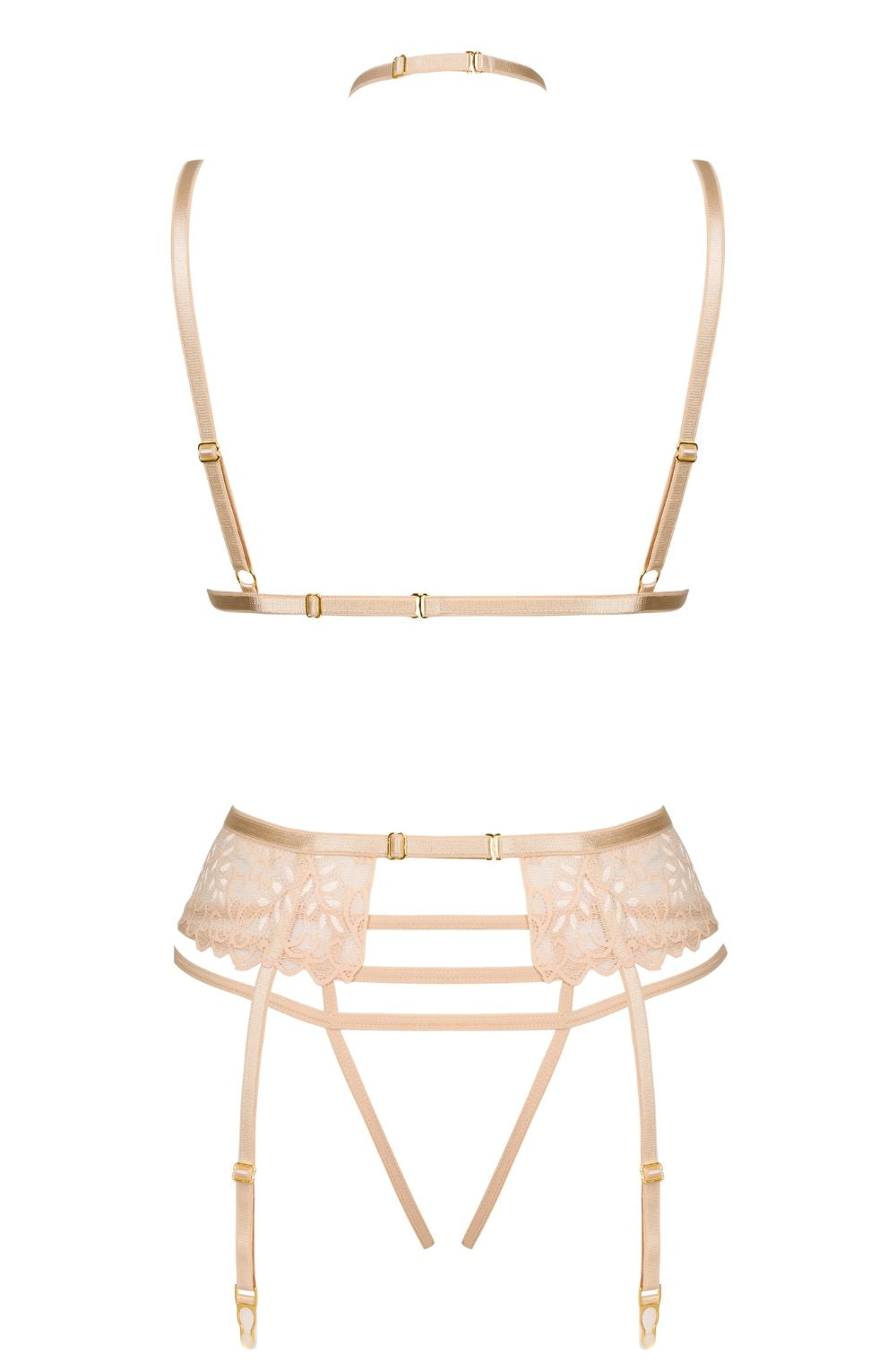 Adjustable strap nude lace lingerie comfort