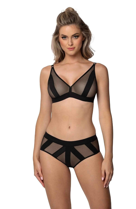 black sheer mesh lingerie brief invisible smooth feminine fit [compressed]