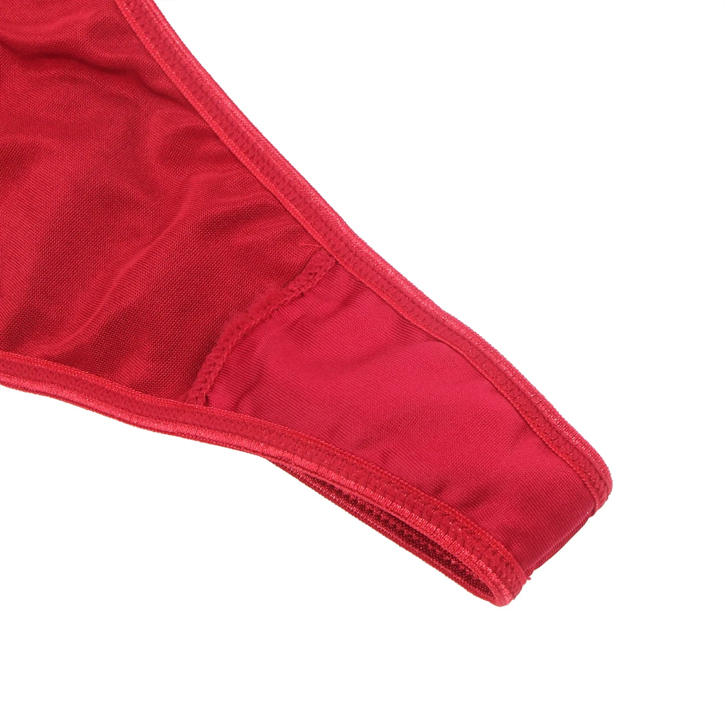red lingerie thong fabric detail soft stretch material inside