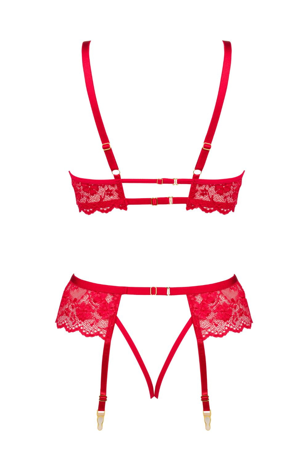 Adjustable strap red lace lingerie comfort
