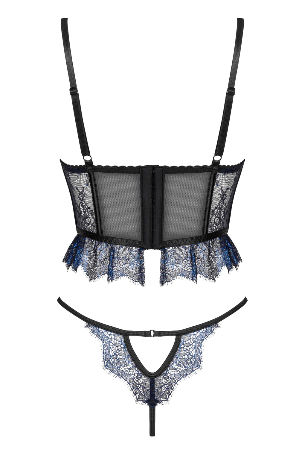Metallic sapphire lace corset texture luxury lingerie
