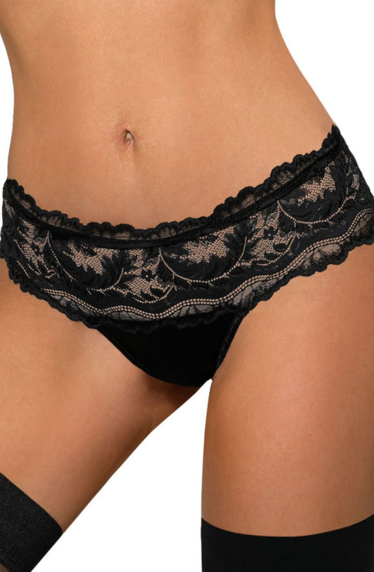 black lace thong close up sheer lace panel detail