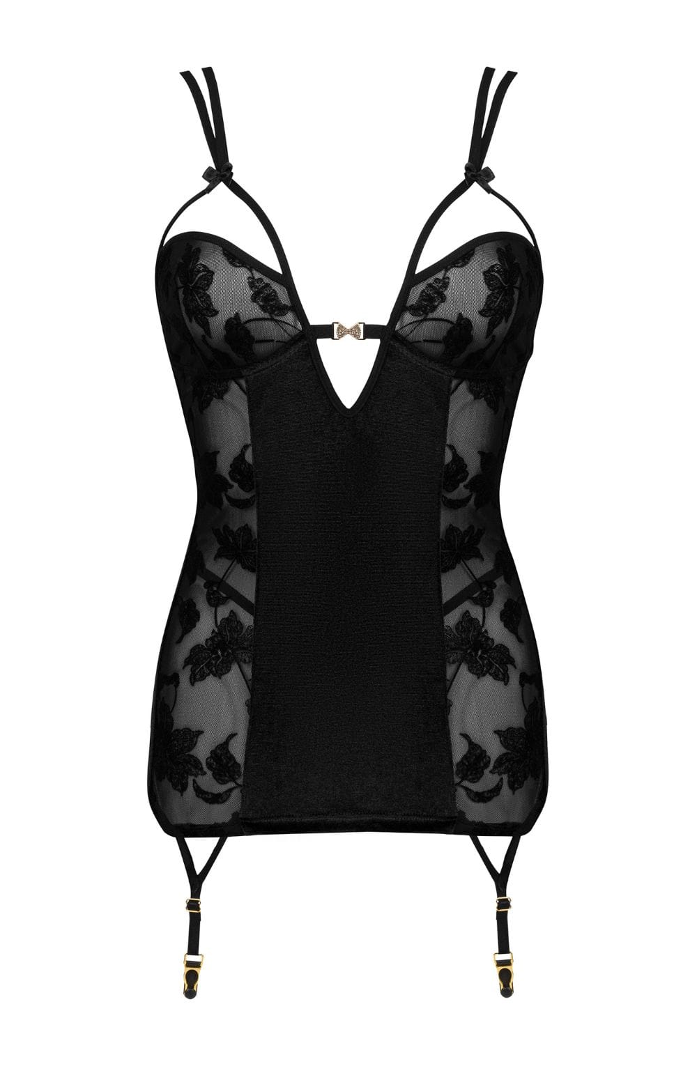 Delicate black lace corset texture luxury lingerie